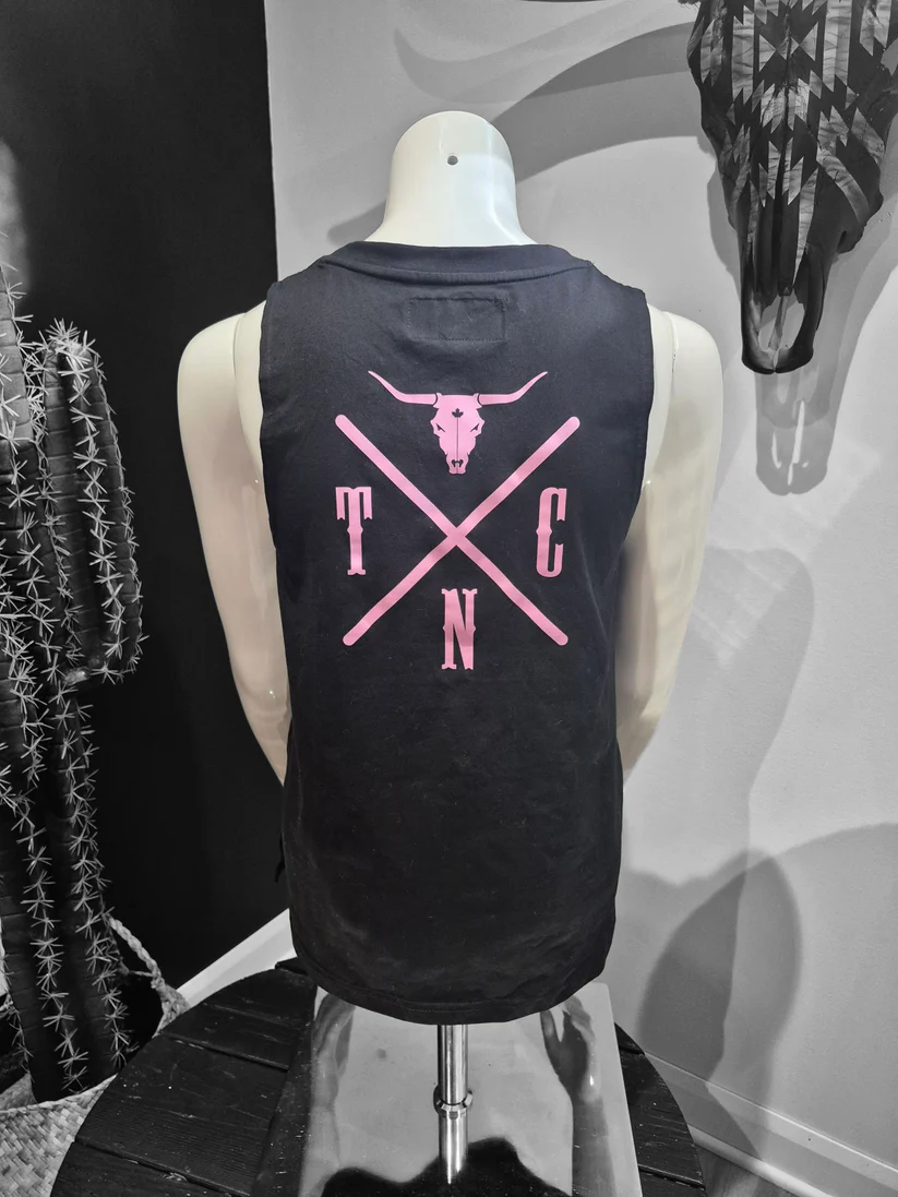 Shack Tank Top Noire Et Rose