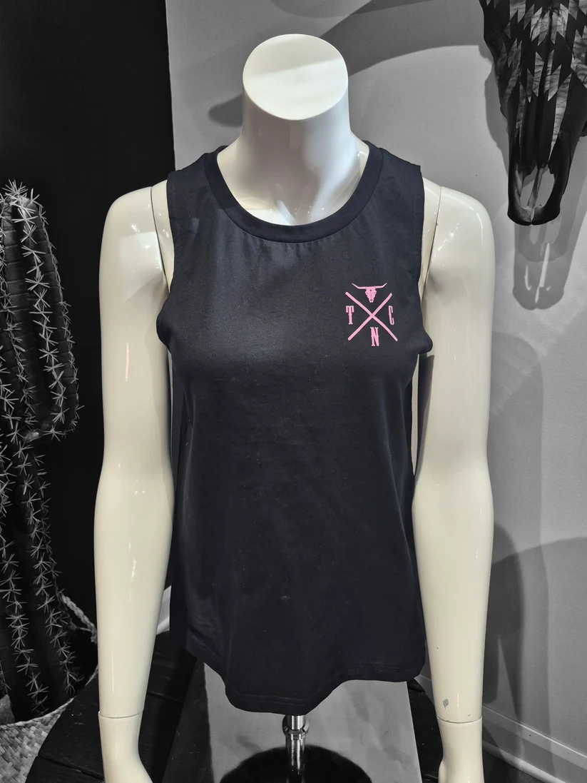 Shack Tank Top Noire Et Rose